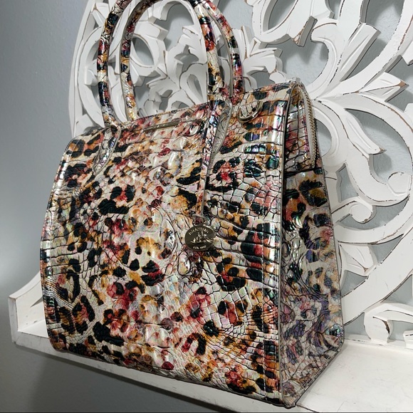Brahmin Caroline Satchel Iridescent Leopard Exclusive Limited Edition - Picture 4 of 6